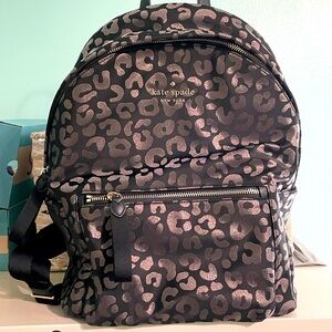 NWOT Kate Spade metallic leopard backpack
